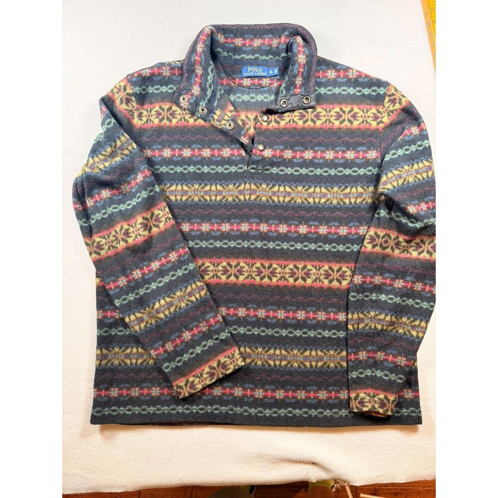 XL womens Vintage Aztec Polo Rl=alph Lauren Grandma Pull Over
